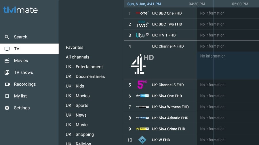 Imagen Configuración EPG